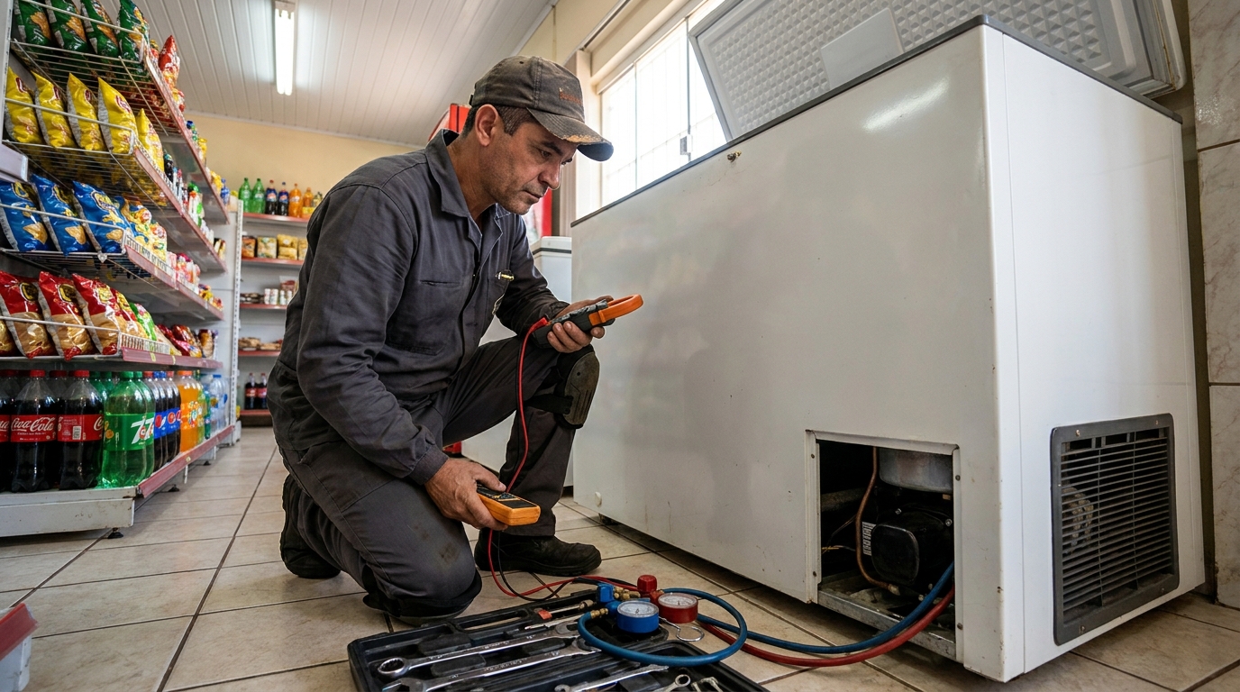 Reparo na placa eletrônica do freezer em Guarulhos‑SP